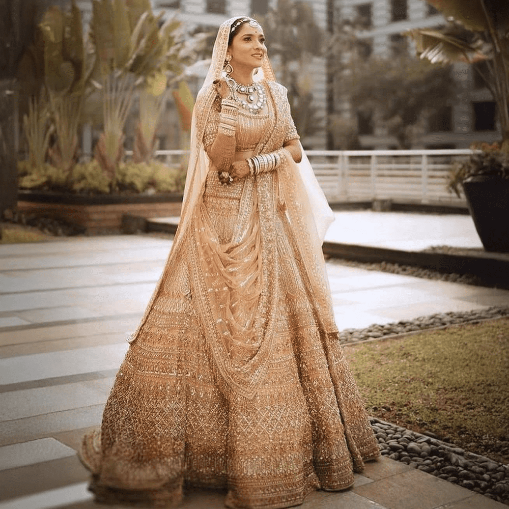 Golden Lehnga with Embroidery Details