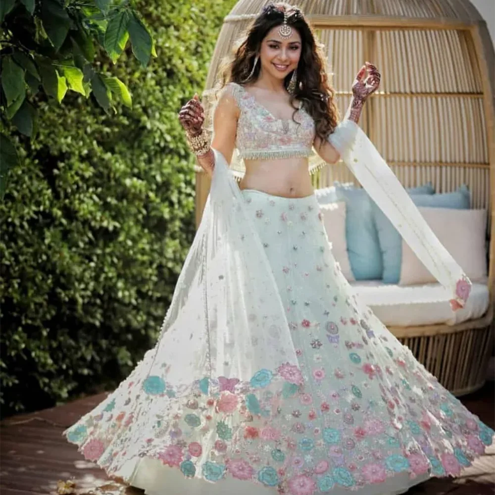 Beautiful Lehnga with Floral Work