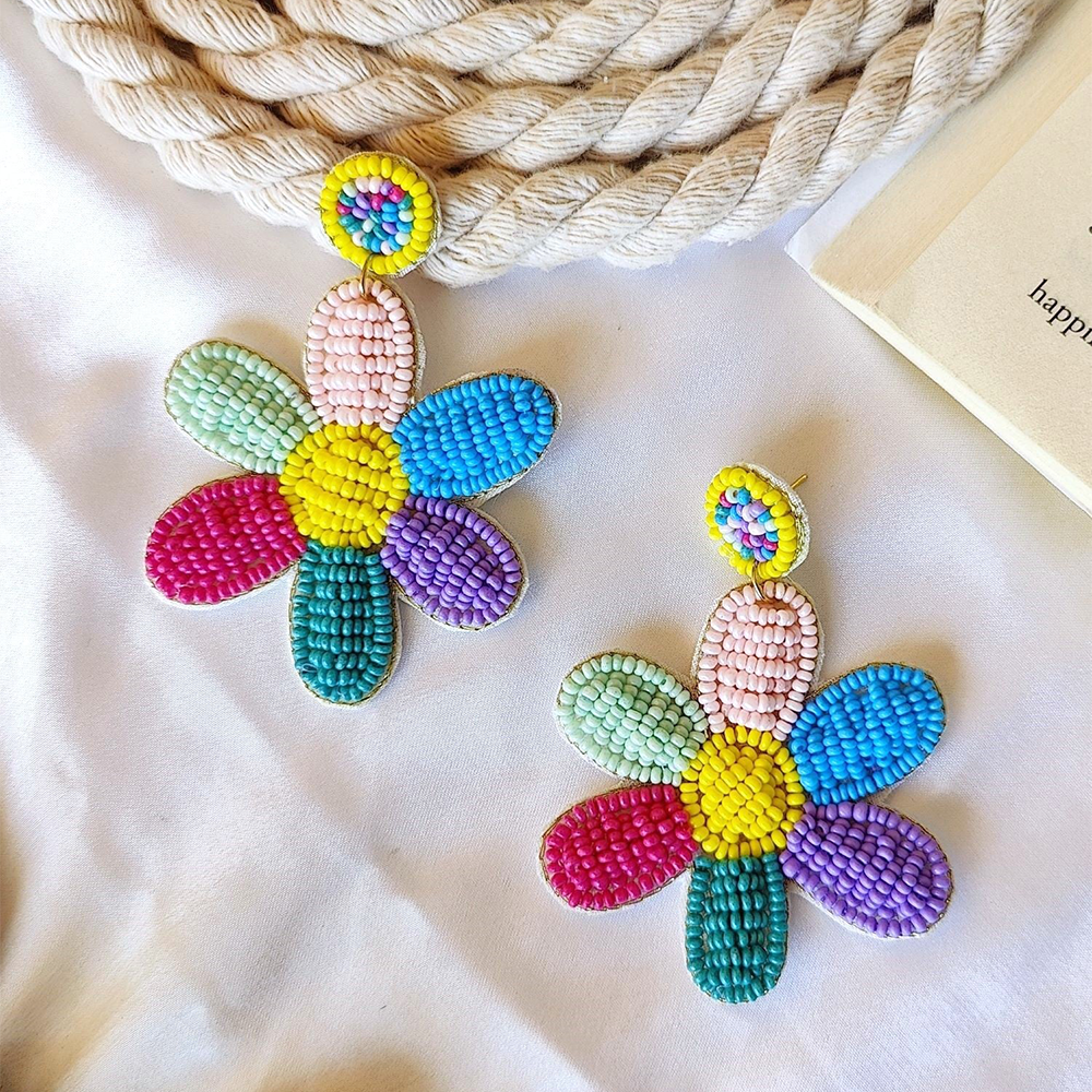 Multi-Color Beaded Earrings
