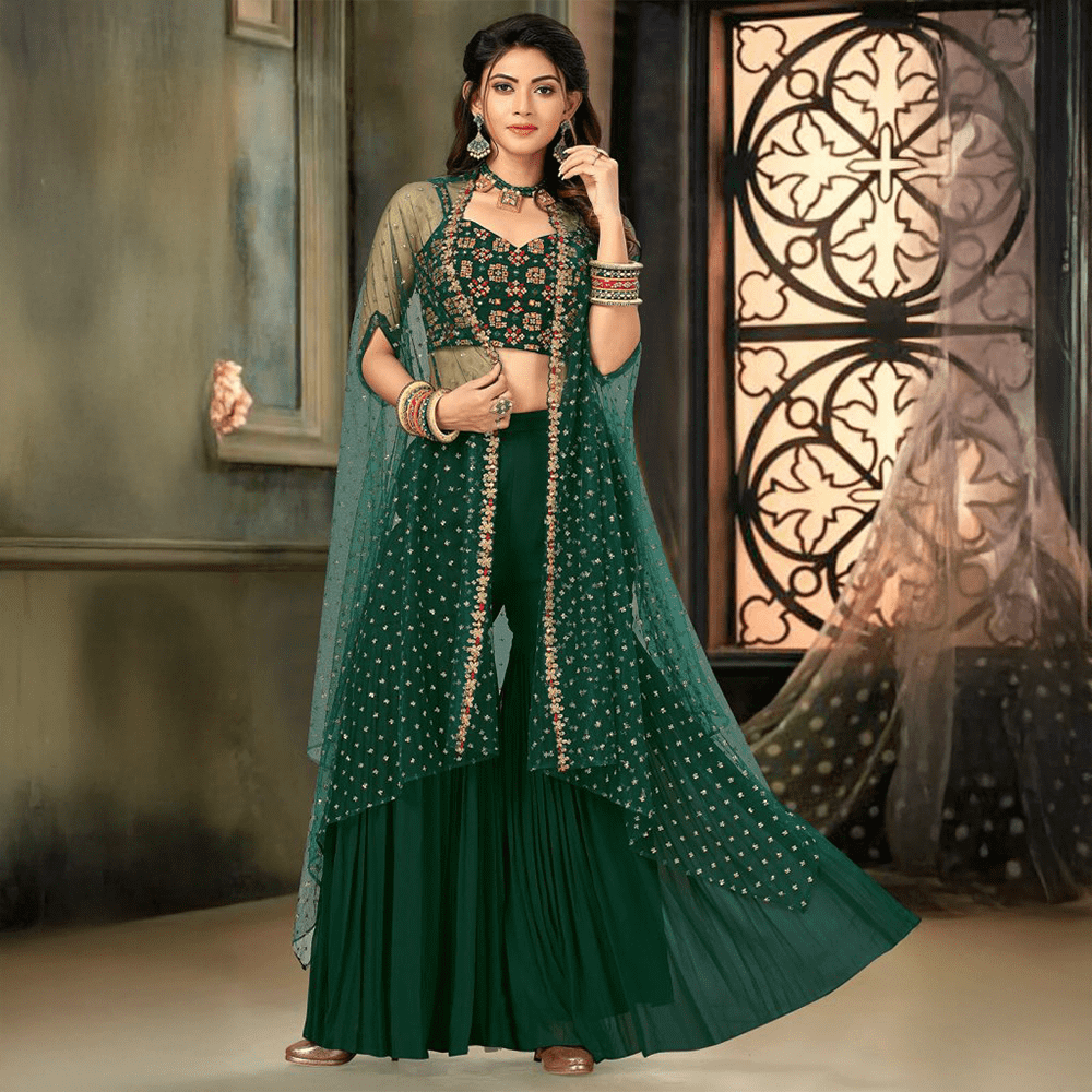 Elegant Three-Piece Net Fabric Set