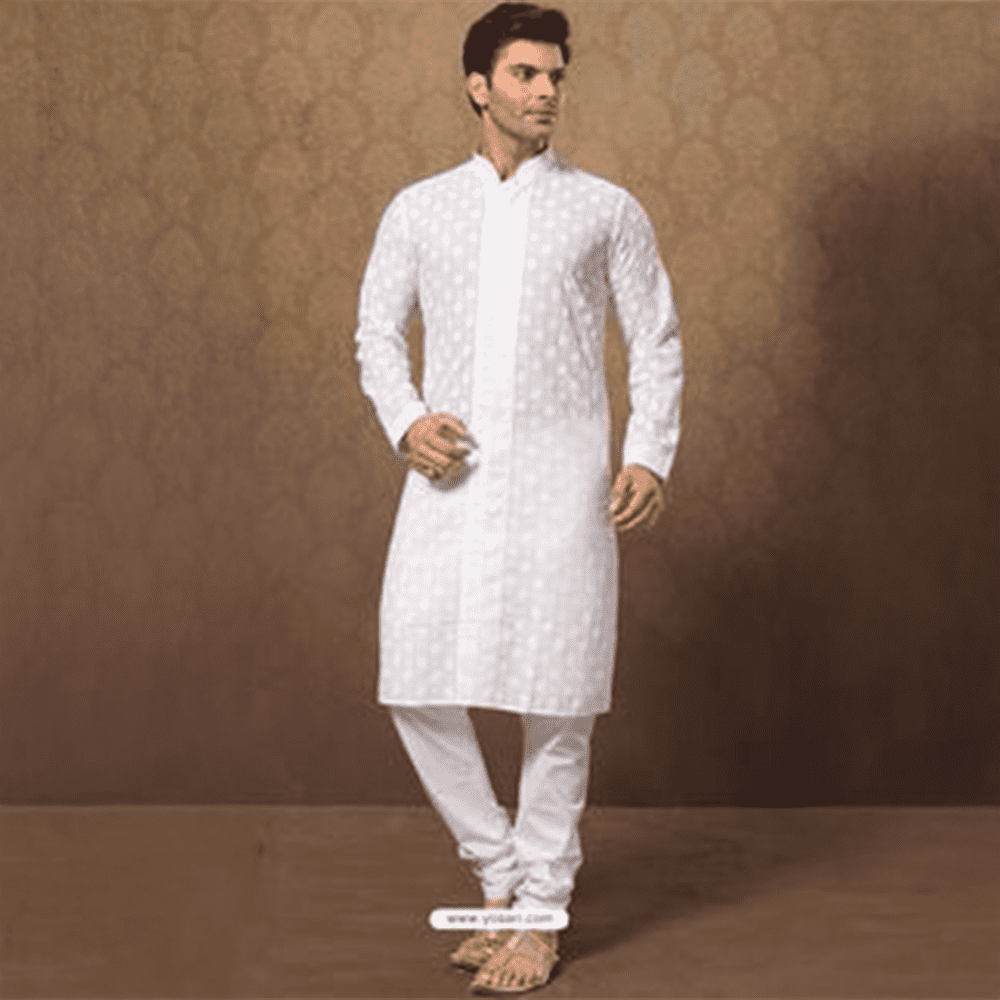 White Embroidered Kurta Pajama