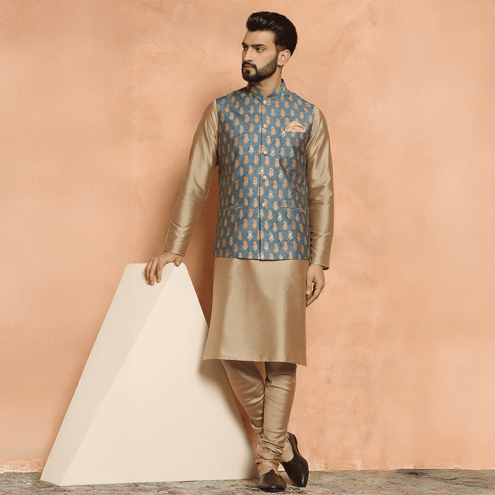 Elegant Kurta Pajama with Bundi Set