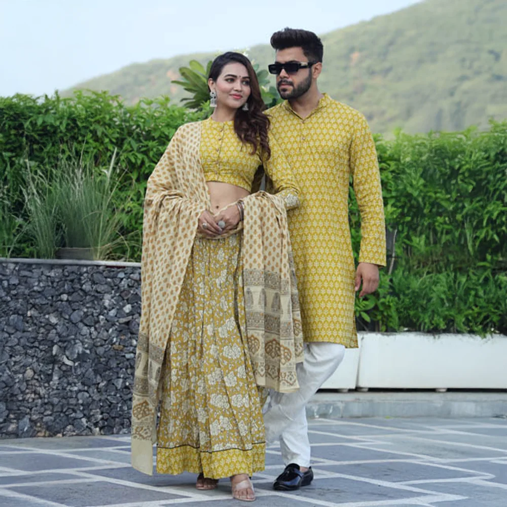 Cotton Printed Couple Outfit